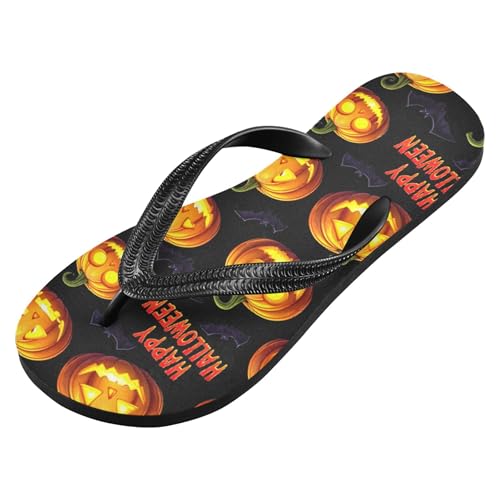 Burbuja Pumpkins Spooky Faces Flip Flops for Women Men, Soft Thong Sandals Rubber Slippers for Pool Beach Essentials2