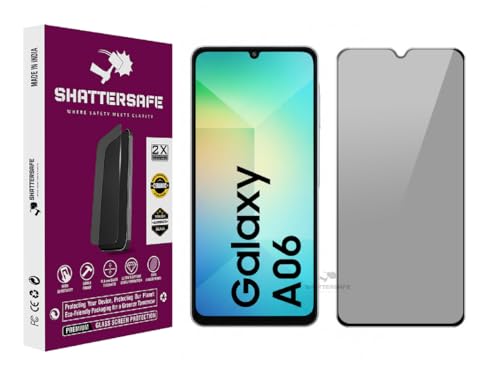Image of Anti-Spy Privacy Tempered Glass Compatible For Samsung Galaxy A06 [Pack of 1]. 9H Hardness, Anti-Scratch, Edge-to-Edge Protection With Easy Installation Kit & Case Friendly Fit.