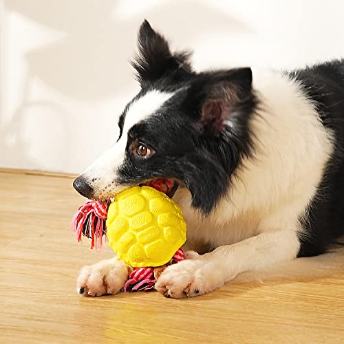 Image of Sedioso Multifunctional Rubber Dog Chew Toy for Middle, Large Dogs - Food Dispensing Puzzle Toy, Aggressive Chewer, Yellow