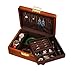 Bescott 2 Layer Solid Wooden Jewelry Box with Lock and Key for Women Men Vintage Velvet Wood Jewelry Organizer Storage for Earrings Rings Necklaces Bracelet Watch Mother’s Day Gift