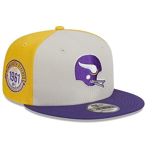 New Era Herren NFL 2023 Sideline Historic 9FIFTIG Snapback Hat, Minnesota Vikings, Creme, Einheitsgr��e