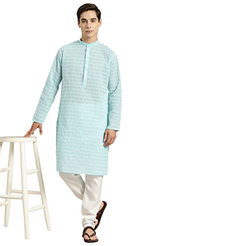 Image of SOJANYA (Since 1958 Men's Cotton Floral Regular Kurta Pyjama Set