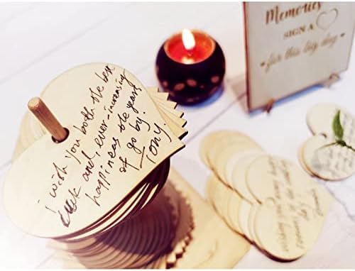 Wedding Guest Book Alternative Sign 72 Wood Hearts Guest Book Wedding Reception Decorations for Reception Wedding Decor Idyllic Rustic Decor