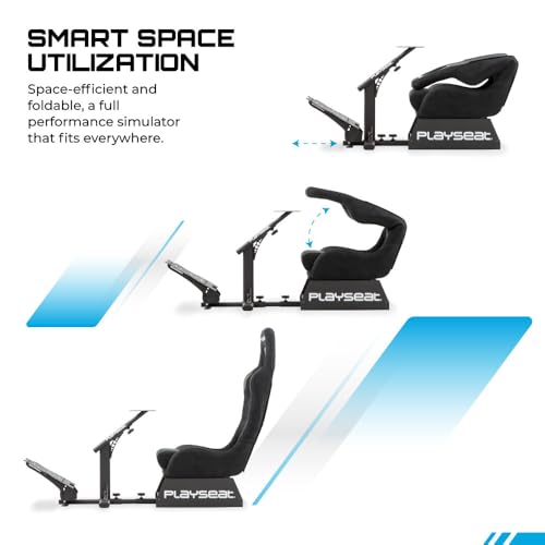 Image of Playseat Evolution Sim Racing Cockpit | Comfortable & Adjustable | Compatible with All Steering Wheels & Pedals on The Market | Supports PC & Console | Racing Suede Edition