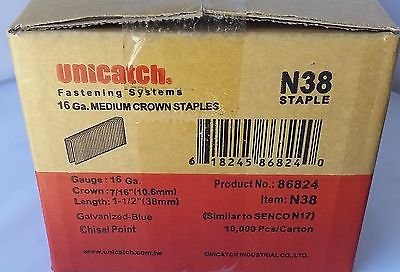 N17 1-1/2" Galv.16 Ga.(7/16" Crown) Medium Crown Staples for All Med Staplers