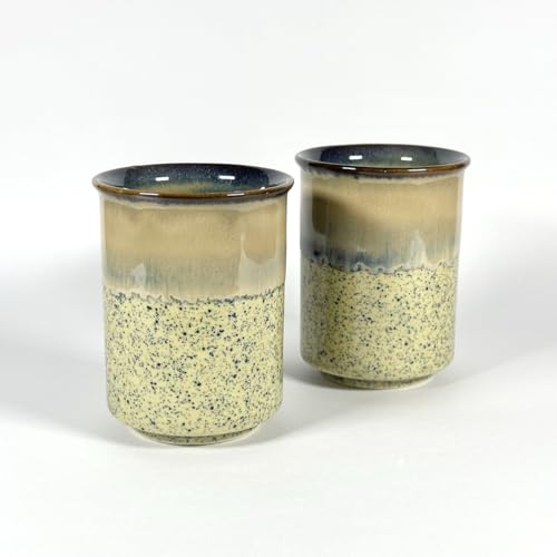 Image of SNS Ceramic Tumbler Set of 2 | Handmade Studio Pottery Drinkware for Water, Juice, Lassi, Cold Coffee & Milk | Premium Hot & Cold Beverage Glass for Home & Gifting (Oatmeal Sky Tumbler)