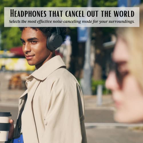 Sony Wireless Noise Cancelling Headphones - Over The Ear Bluetooth Headset With Mic For Phone-Call – Black + Neego 3.5Mm Headphone Extension Cable, 10Ft #TOP4