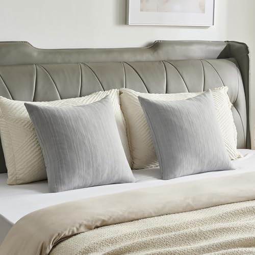 Fundas de cojín 60x60cm Ystyle de suave chenilla gris, ideales para un sofá elegante y moderno 4
