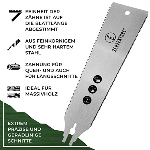 ZENVENTURE® Japansägen 2er Set Ersatzsägeblätter - 240mm Ryoba Feinsägeblätter (2er Set Ersatzsägeblätter)