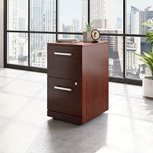 Officeworks By Sauder Affirm 2 Drawer Mobile File, L: 15.55" X W: 19.45" X H: 28.43", Classic Cherry Finish #TOP1
