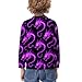 MZERSE Soft Kids Crew Neck Pullover Purple Fire Dragon Art, Long Sleeve Sweatshirt for All Seasons, 8-10Y