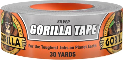 Image of Gorilla Tape, 1.88 in x 30 yd, Silver - Duct, Utility, Triple Layer Strength, Indoor & Outdoor, Weather Resistant Shell (Pack of 6)