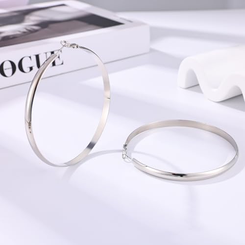 Image of Gacimy Gold Hoop Earrings for Women with 925 Sterling Silver Post | Hypoallergenic Lightweight Thick Hoops Earrings for Women Trendy Jewelry Gift