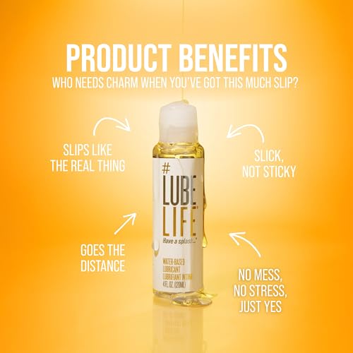 lubelife water-based lube  personal lubricant for men women amp couples travel size non-staining easy clean-up toy-safe 4 fl oz