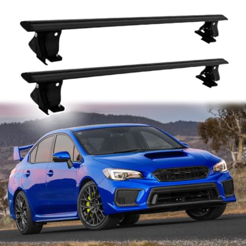 Without Roof Rail Rack Lockable Crossbar Fits for Subaru WRX 2015-2018 2019 2020 2021 Cross bar Rooftop Cargo Carrier Luggage Rack Crossbar(Black)