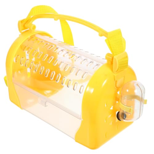 Happyyami Portable Hamster Travel Cage with Food Water Bowl Compact Carrier for Small Animals for Outdoor Use Easy to Transport and Convenient for Hamsters Mice and More
