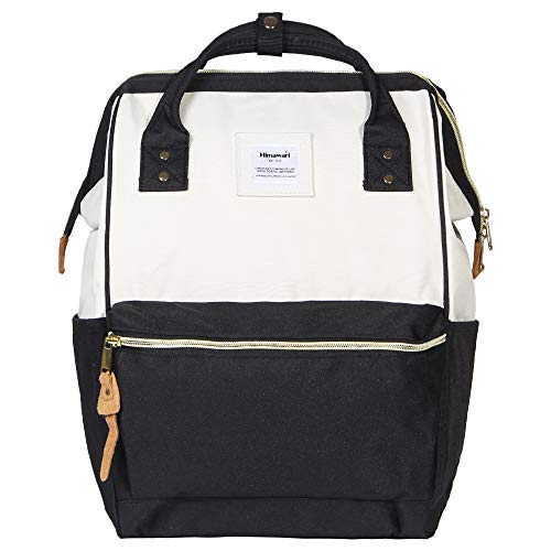 Himawari Polyester Laptop Daypack Vintage School Bag Fits 13-inch laptop White&Black
