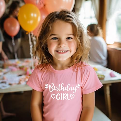 Image of Birthday Shirt Girls Toddler T-Shirts Unicorn Mermaid Birthday Tees Little Kids Top Outfit White Pink 2nd 3rd 4th 5th 6th 7th