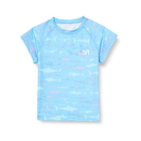 MEETYOO Boy's Rash Guard Shirt, Blue Shark Cover