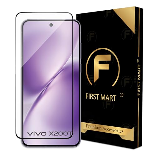 Image of FIRST MART Military Grade Gorilla Tempered Glass for Vivo X200T (6.78 Inch) With Edge To Edge Full Screen Coverage and Easy Installation Kit |Black