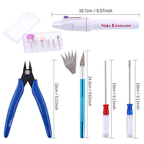 Keadic 55 Modellbauwerkzeug,Modellbau Werkzeug Set,Bastelwerkzeug, Werkzeuge Kraft Handwerk,Gundam Modeler Grundwerkzeuge Hobby Werkzeug Sets, Basic Tools für Auto Modell Bausatz DIY Reparatur