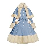 Clearance Sweet Classic Lolita Winter Overcoat Faux Fur Cape Thick Wool Trench Coat Jacket Winter...