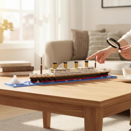 Image of SKY LINE OCEAN Titanic Ship Micro Mini Building Blocks Set (1878 Pieces, Complex only for 14+, Micro Blocks) -DIY Construction Toy, Detailed Ship Replica, STEM Gift | 5 Year Structural Warranty