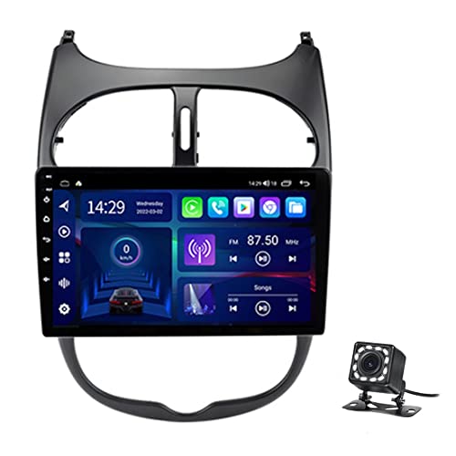 XMZWD Android 10 Coche Estéreo Doble DIN Radio Navegación GPS Pantalla Táctil De 9 Pulgadas Reproductor Multimedia para Peugeot 206 2000-2016 Bluetooth WiFi USB FM Carplay SWC DSP RDS Cover