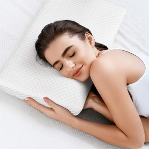 Image of ๐ ๐๐ฅ๐ข๐ซ๐ Memory Foam Pillow, Contour Cervical Orthopedic Memory Foam Pillows Supports Neck Pain and Shoulder Pain for Sleeping, Ergonomic Cervical Neck Support Pillow
