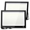 XXBSAZ LED Flood Light Outdoor, High Power Commercial Work Light, IP66 Waterproof Daylight Super Bright Security Stadium Lights for Parking Lots, Warehouses, Yard (2, 300, Watts)