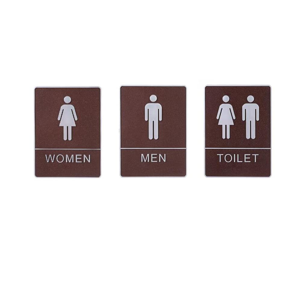 XENGUAN Toilet Sign Men's and Women's Restroom Sign Self-Adhesive Washroom Signs Board for Offices Businesses and Restaurants, 15 x 20 cm