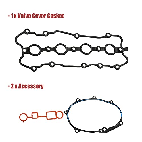 Image of X AUTOHAUX 1 Set VS50685R Engine Valve Cover Gasket for Audi A3 2.0L 2006-2008 for Audi A4 2.0L 2005-2008