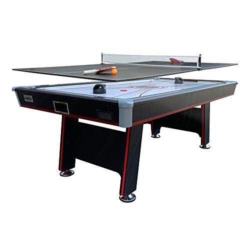 PUCK Atlas 7-Foot Air Hockey Table with Table Tennis