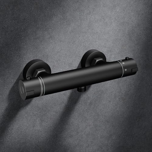 Morado Thermostat Duscharmatur Schwarz Matt