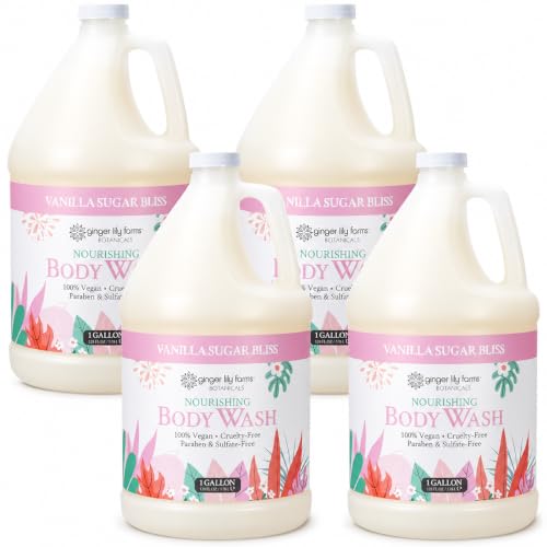 Image of Ginger Lily Farms Botanicals Body Wash, 128oz /4pk, Vanilla Sugar Bliss