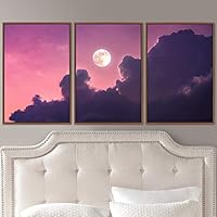 3 Piece Framed Canvas Wall Art Lunar Canvas Prints Home Artwork Decoration for Living Room,Bedroom - 16