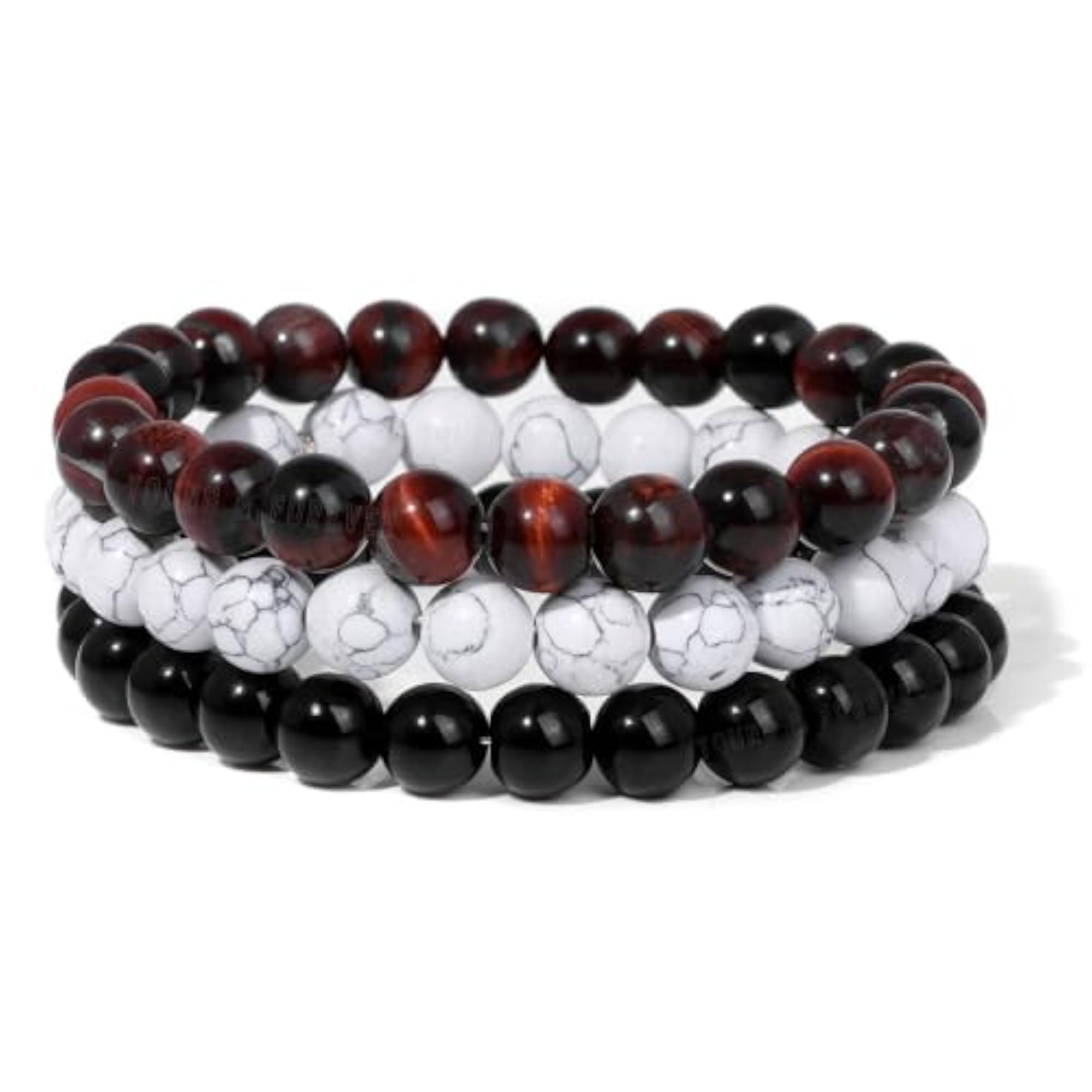 Unisex Reiki Crystal Beads Bracelets Set of 3