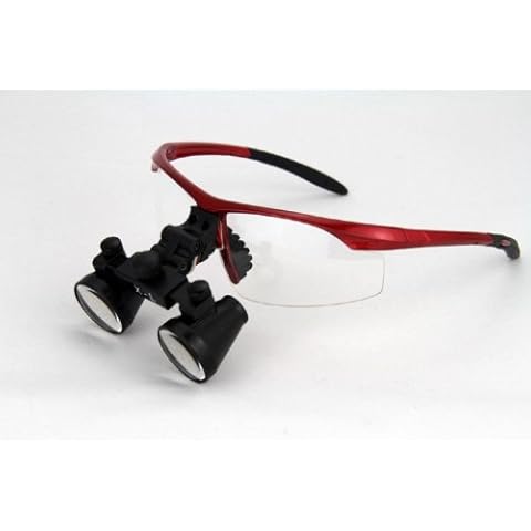 SMEDENT Dental Surgical Loupe 3.5X Working Distance 360-460mm Burgundy Sport Frame Cover