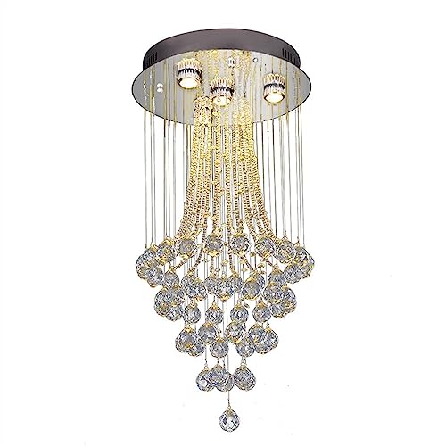 Lustre LED en cristal spirale de 40x80 cm pour grand hall d'entrée
