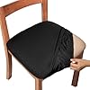 Gute Chair Seat Covers Dining Room Chair Seat Covers with TiesRemovable Washable Dining Chair Covers Anti Dust Dining Room Chair Covers Seat Cushion Slipcovers 2 Pack Black