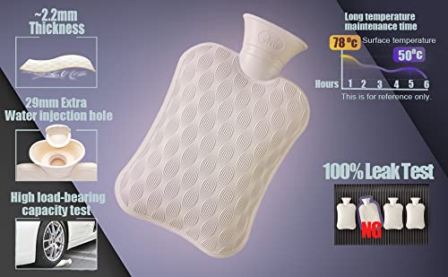 BYXAS Wärmflasche – PVC 2,0 L Wärmflasche Wärmbeutel mit Abdeckung, Schmerzen lindern Schmerzlinderung Hot Therapy Handwärmer Beheiztes Pad - Image 4