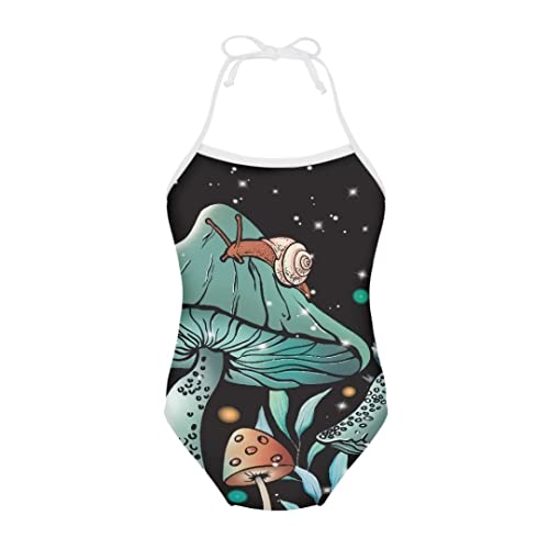 Image of Pinupub Girls One Piece Swimsuit Off Shoulder Halter Neck Cute Fashion Hawaiian Tropical Bathing Suit
