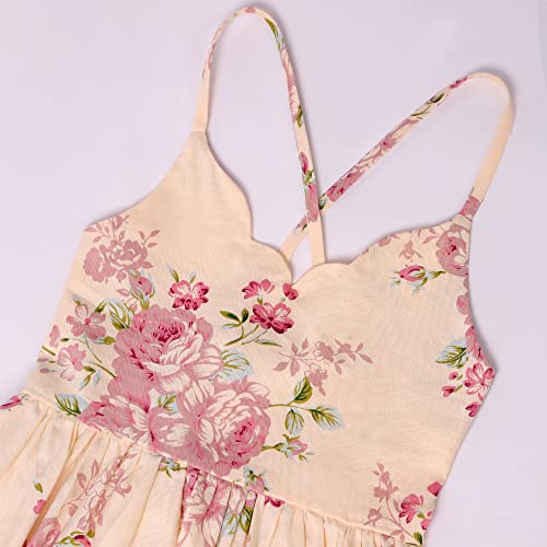 Girls Dress Casual Clothes Above Knee Floral Printed Dresses Backless Summer Dresses …4