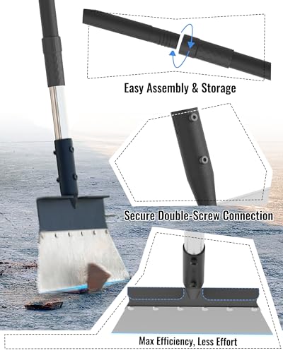 image for BlumeTrec Garden Flat Shovel, Heavy Duty Multifunctional Cleaning Shov