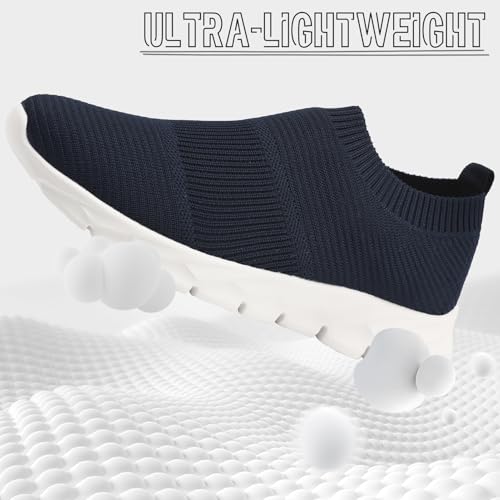 Mens Running Shoes Slip on Lightweight Tennis Gym Athletic Walking Workout Black Sneakers3