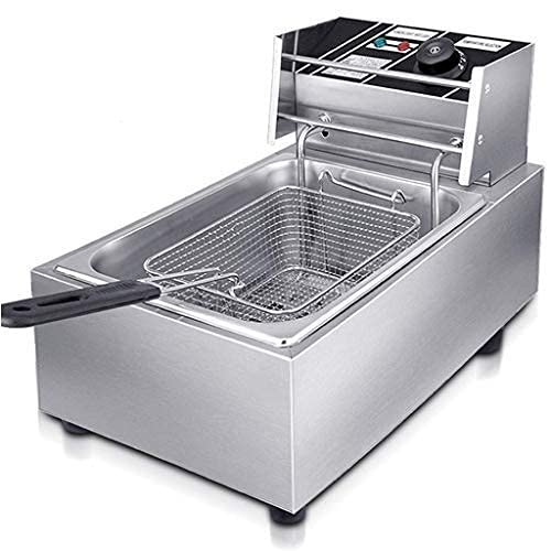 Image of Shoppers Hub PNQ Stainless Steel 8 litres Gross (6 litres Nett) 2500W Multipurpose Electric Deep Fryer for Commercial Use in Cafes, Hotels and Restaurants