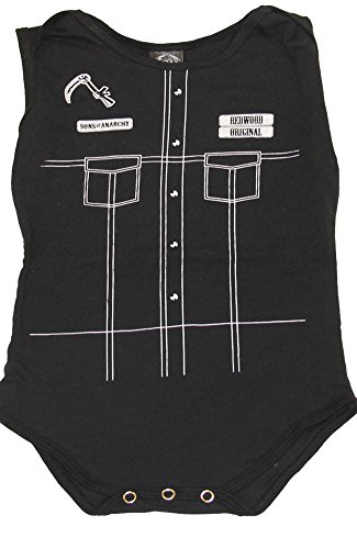 Sons of Anarchy SOA Reaper Costume Leather Vest Infant Baby Romper Snapsuit (12-18 Months)