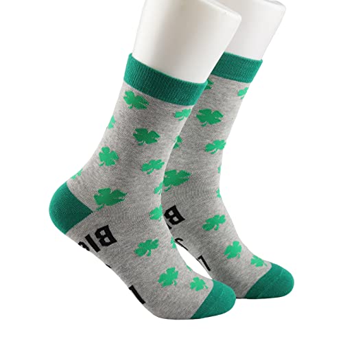 MBMSO Shamrock Socks 2 Pairs Not Lucky Just Blessed Socks 4 Leaf Clover Gifts Irish Blessing Socks Irish Good Luck Gifts3
