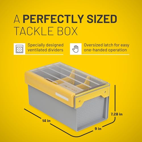 Image of Plano EDGE Premium Plastics and Bulk Tackle Utility Box, Clear and Yellow, Rust-Resistant, Waterproof Bulk Premium Storage Organizer for Plastic Tackle