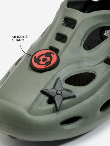 Image of The Souled Store Hydros: Men Clogs | Lightweight EVA Slip-on Sandals for Men with Adjustable Velcro Strap, Removable Laces & Detachable Naruto Silicone Charms